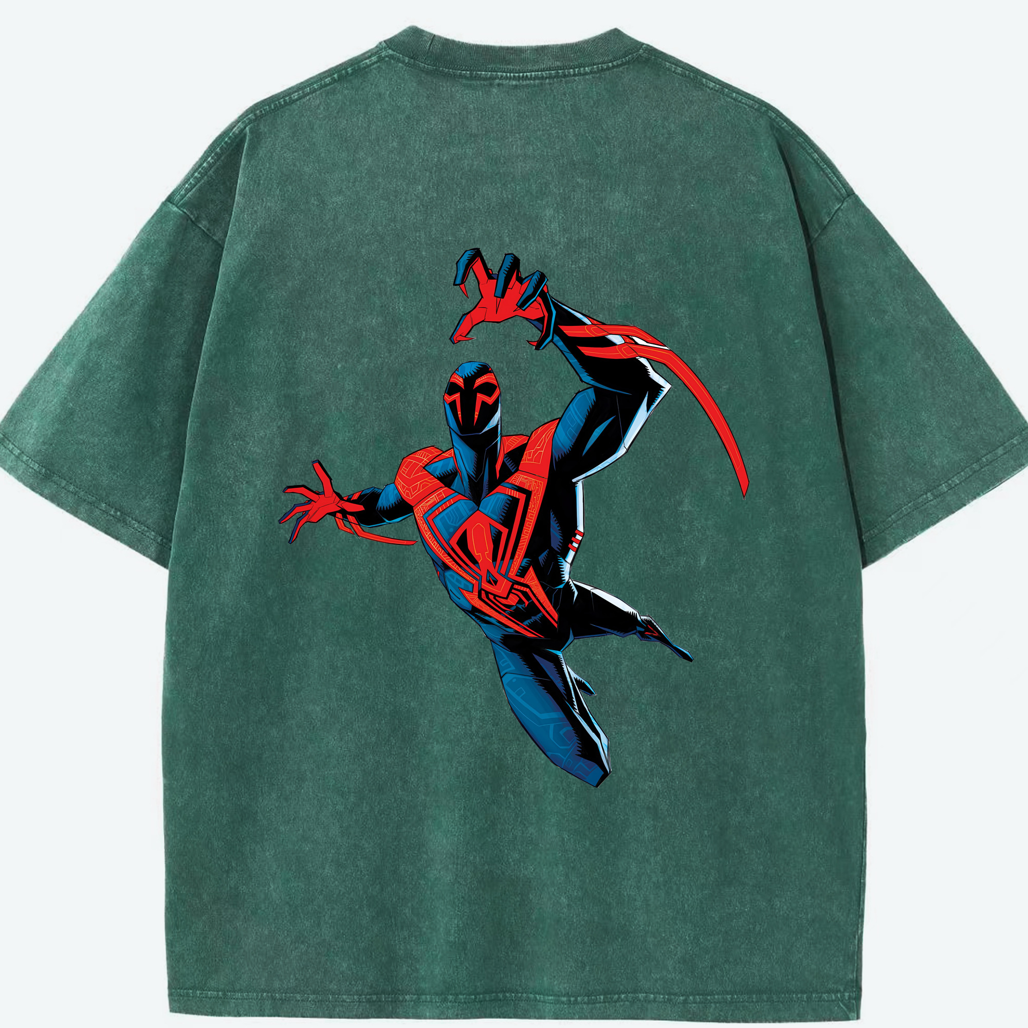 （画像用） Spider Man スパイダーマン 綿100% ヴィンテージ風 半袖Tシャツ（背面プリント）